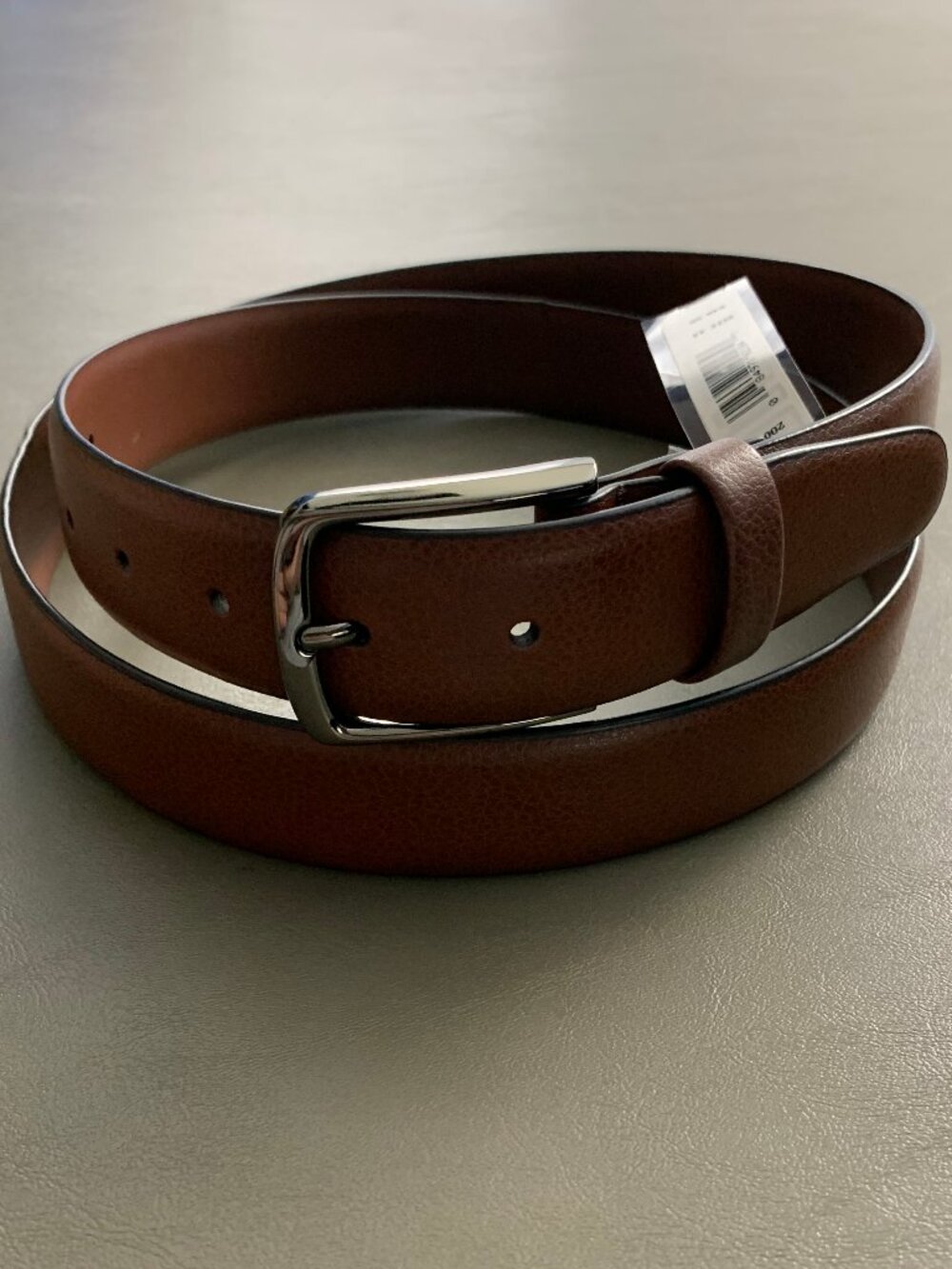 Perry Ellis Portfolio Men's Manmade Leather Dress Belt, Park Avenue Brown, 44
